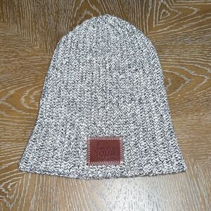 Love Your Melon Black and White Knit Beanie